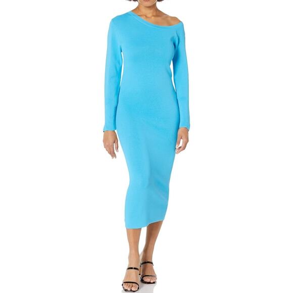 The Drop Women's Giselle Asymmetric Neckline Midi Sweater Dress XSMALL - Picture 1 of 8